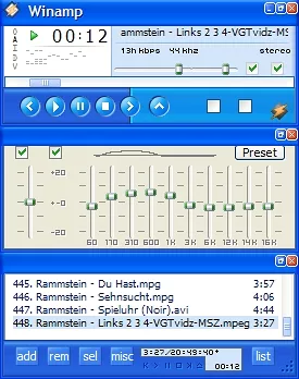 Winamp xp blue style