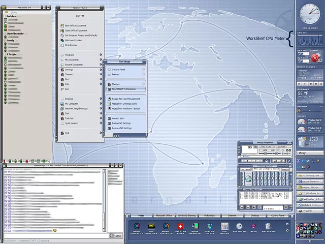 My Pixxy Desktop w- WorkShelf CPU Meter