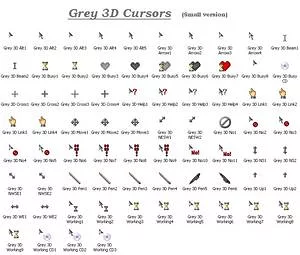 Grey 3D Small Cursors