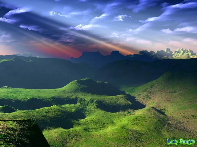 Blue sky over mountains