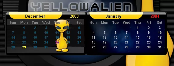 My Yellow Alien Rainlendar