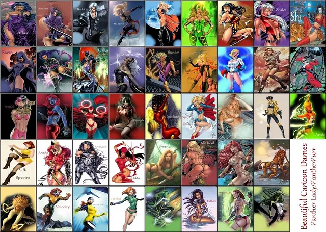 Beautiful Cartoon Dames Tileset