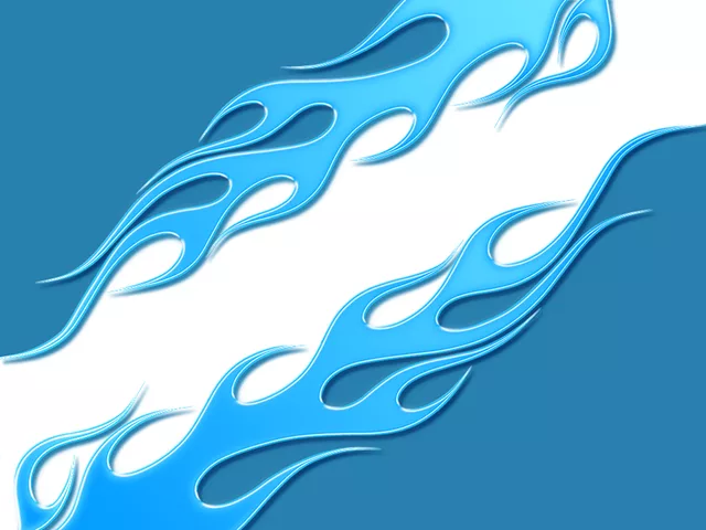 Flames Blue on White