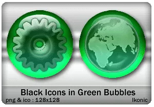 Black Icons in Green  Bubble