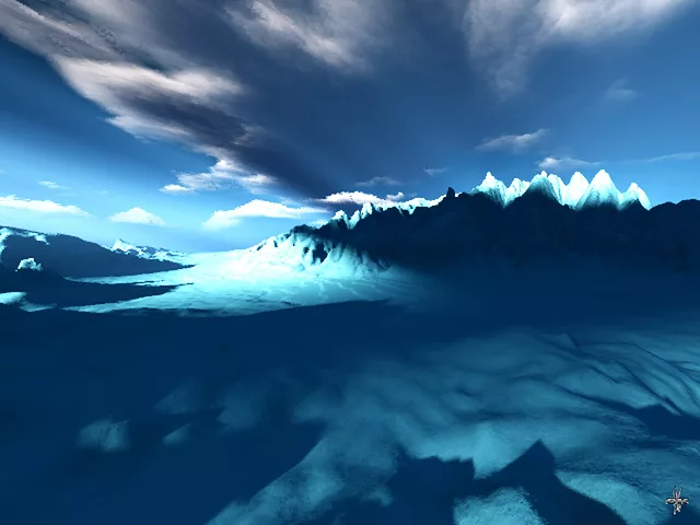 Cloud above snowlandscape