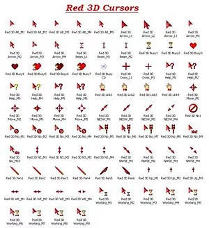 Red 3D Cursors