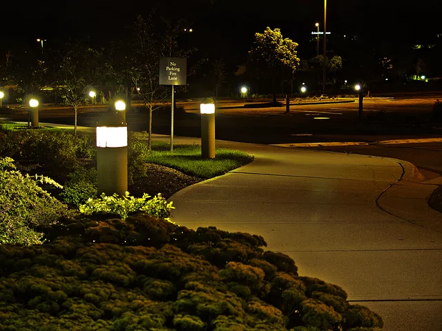 Side walk night shot at work