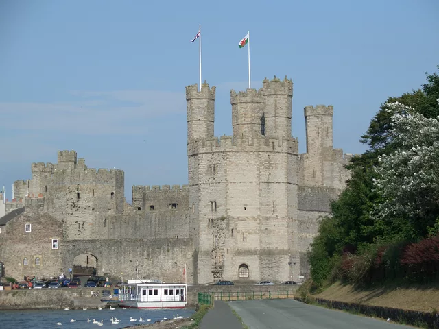 Outside Caernarfon Castle, Wales